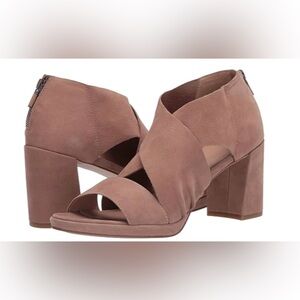 NIB Eileen Fisher Earth Tumbled Nubuck Platform Heels Shoes Sandals 7.5